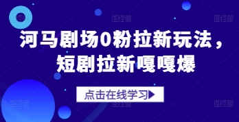 河马剧场0粉拉新玩法，短剧拉新嘎嘎爆-阿鬼