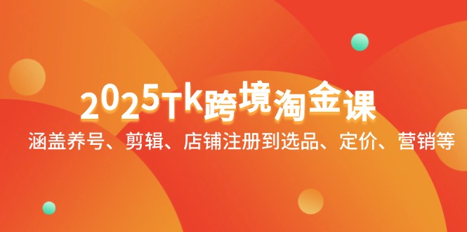 2025Tk跨境淘金课：涵盖养号、剪辑、店铺注册到选品、定价、营销等-阿鬼