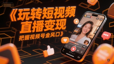 玩转短视频直播变现，把握视频号金风口-阿鬼