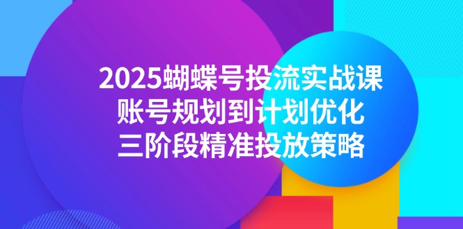 2025蝴蝶号投流实战课，账号规划到计划优化，三阶段精准投放策略-阿鬼