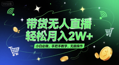 带货无人直播，轻松月入2W+，小白必做，手把手教学，无脑操作(附学习资料)-阿鬼