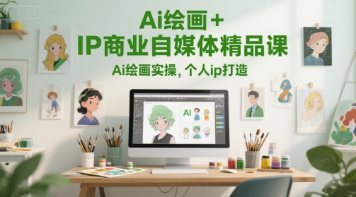 Ai绘画+IP商业自媒体精品课，Ai绘画实操，个人ip打造-阿鬼