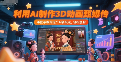 利用AI制作3D动画甄嬛传，流量爆了，手把手教你这个AI新玩法，轻松涨粉-阿鬼