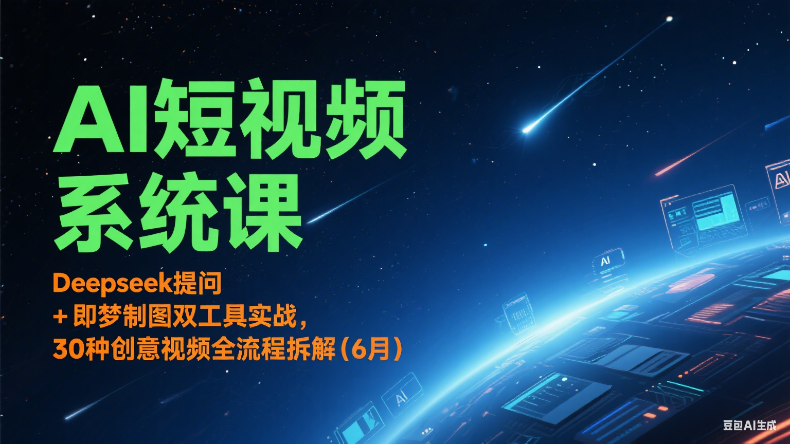 AI短视频系统课：Deepseek提问 + 即梦制图双工具实战，30种创意视频全流程拆解(6月)-阿鬼
