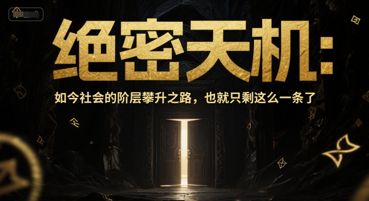 付费文章：绝密天机：如今社会的阶层攀升之路，也就只剩这么一条了-阿鬼