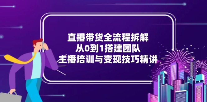 直播带货全流程拆解：从0到1搭建团队，主播培训与变现技巧精讲-阿鬼