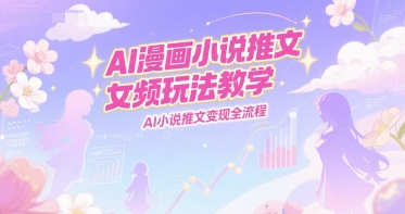 AI漫画小说推文女频玩法教学，AI小说推文变现全流程-阿鬼
