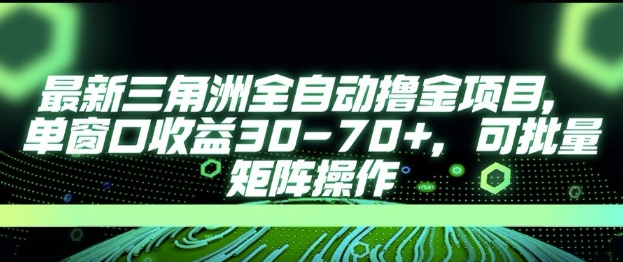 最新AI全自动游戏撸金项目，单窗口收益30-70+，可批量操作【揭秘】-阿鬼