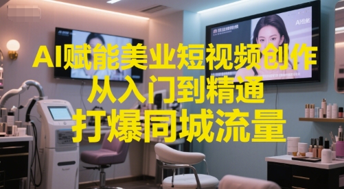 AI赋能美业短视频创作，从入门到精通，打爆同城流量，超级AI工具短视频实操落地-阿鬼