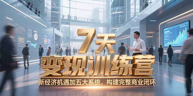 7天咨询师变现训练营，新经济机遇加五大系统，构建完整商业闭环-阿鬼