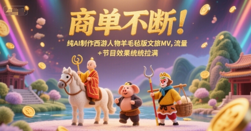 商单不断！纯AI制作西游人物羊毛毡版文旅MV，流量+节目效果统统拉满-阿鬼