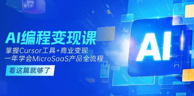 AI编程变现课：掌握Cursor工具+商业变现，一年学会MicroSaaS产品全流程-阿鬼