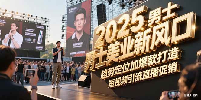 2025男士美业新风口，趋势定位加爆款打造，短视频引流直播促销-阿鬼