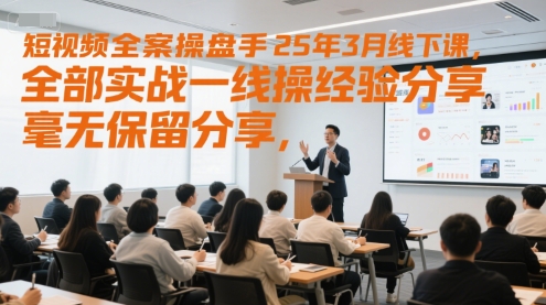 短视频全案操盘手25年3月线下课，全部实战一线操盘手经验分享，毫无保留分享，全是干货-阿鬼