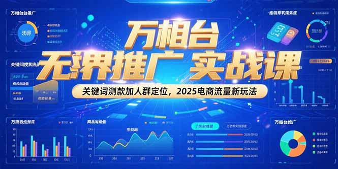 万相台无界推广实战课，关键词测款加人群定位，2025电商流量新玩法-阿鬼