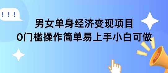 女单身经济项目变现周期长可复购率高日入1k+-阿鬼