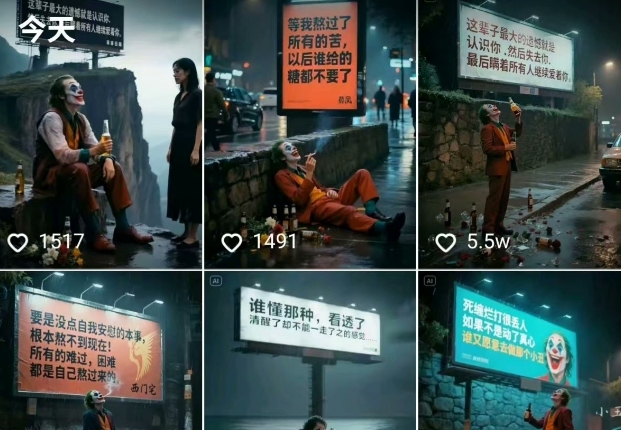 一条视频竟然15W赞！用AI制作小丑自嘲扎心文案视频，当下非常火爆的短视频流量神器插图1