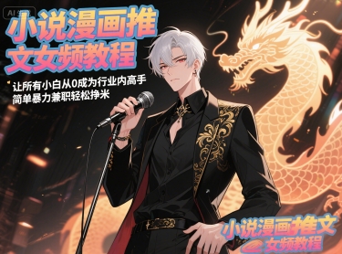 小说漫画推文女频教程，让所有小白从0成为行业内高手，简单暴力兼职轻松挣米-阿鬼