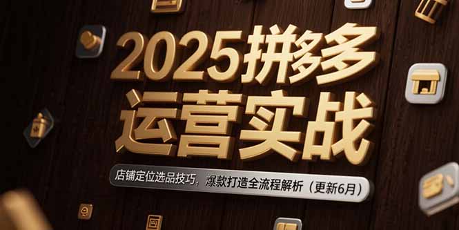 2025拼多多运营实战：店铺定位选品技巧，爆款打造全流程解析(更新6月-阿鬼