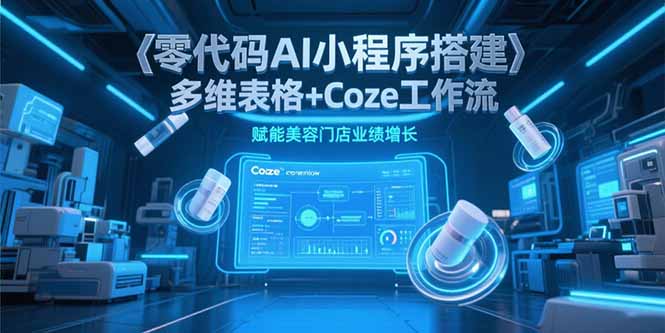 零代码AI小程序搭建，多维表格+Coze工作流，赋能美容门店业绩增长-阿鬼