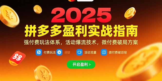 拼多多盈利实战指南，强付费玩法，活动爆流技术，微付费破局方案(更新7月-阿鬼