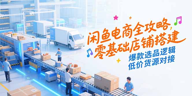 闲鱼电商全攻略，零基础店铺搭建，爆款选品逻辑，低价货源对接-阿鬼