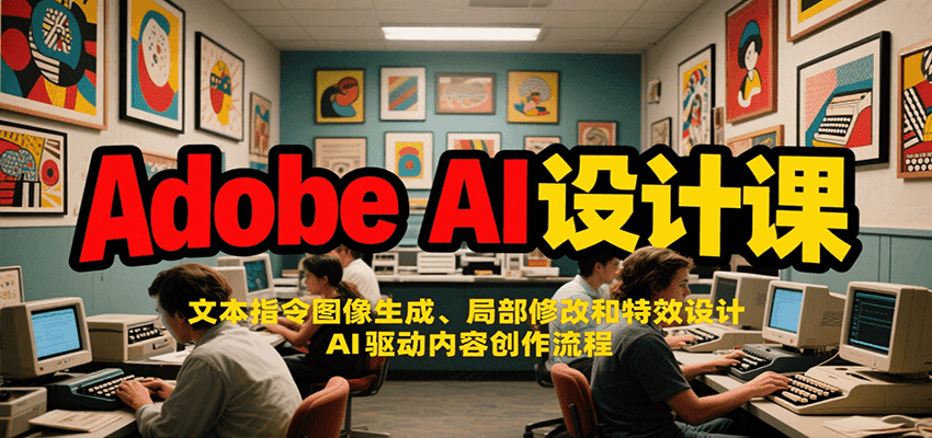 Adobe AI设计课：文本指令图像生成、局部修改和特效设计，AI驱动内容创作流程-阿鬼