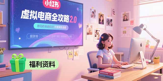 虚拟电商全攻略2.0，开店选品实操流程，账号定位、货源发布、笔记发布技巧-阿鬼