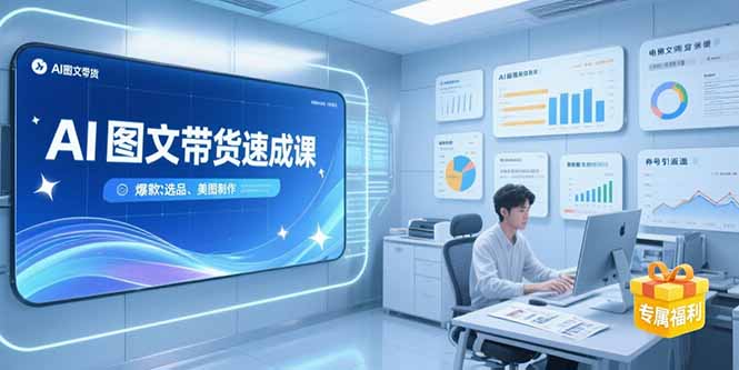 AI图文带货速成课，养号引流秘籍，爆款选品策略，美图制作全流程-阿鬼