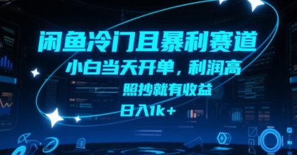 闲鱼冷门且暴利赛道，小白当天开单，利润高，照抄就有收益，日入1k+【揭秘】-阿鬼