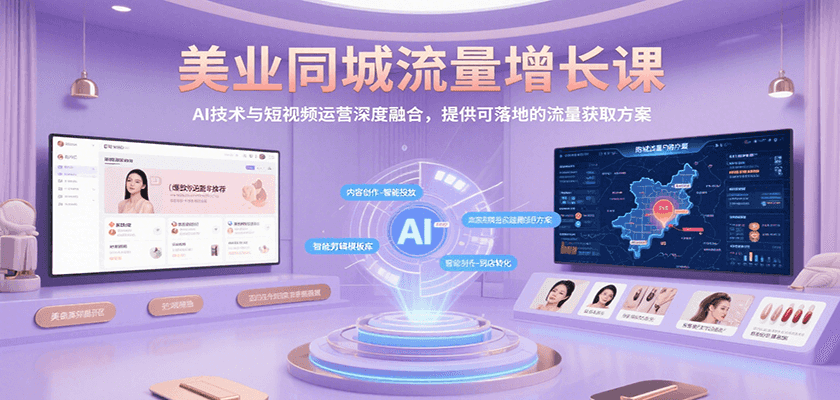 美业同城流量增长课，AI技术与短视频运营深度融合，提供可落地的流量获取方案-阿鬼