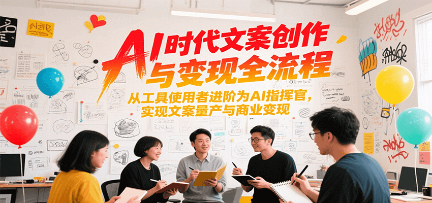 AI时代文案创作与变现全流程，从工具使用者进阶为AI指挥官，实现文案量产与商业变现-阿鬼