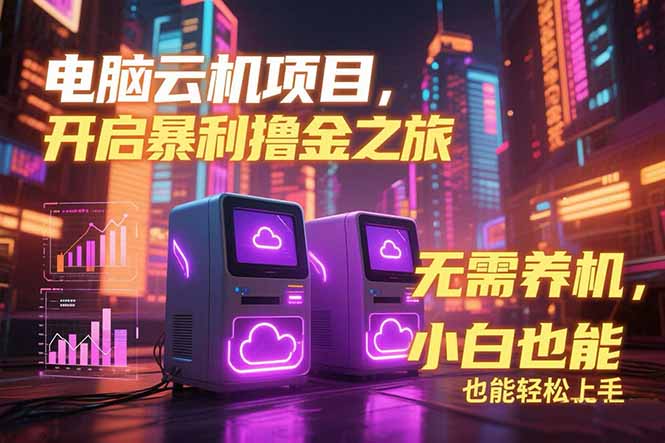 电脑云机项目 暴力撸金玩法，不需要养机 配置没有要求 单机100个窗口一…-阿鬼