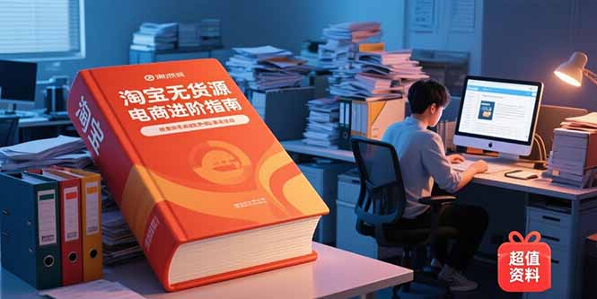 淘宝无货源电商进阶指南，包含新人课、进阶课，配套资料，蓝海选品等-阿鬼