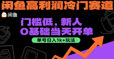闲鱼高利润冷门赛道：门槛低，新人0基础当天开单，单号日入1k+玩法【揭秘】-阿鬼