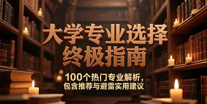 付费文：大学专业选择终极指南,100个热门专业解析,包含推荐与避雷实用建议-阿鬼
