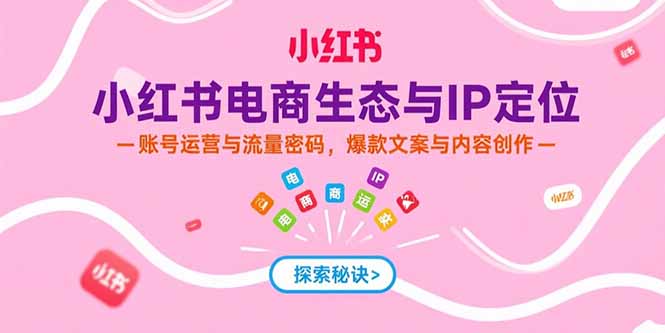 小红书电商生态与IP定位，账号运营与流量密码，爆款文案与内容创作-阿鬼
