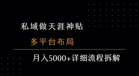 私域做天涯神贴 多平台布局 月入5k+详细流程拆解-阿鬼