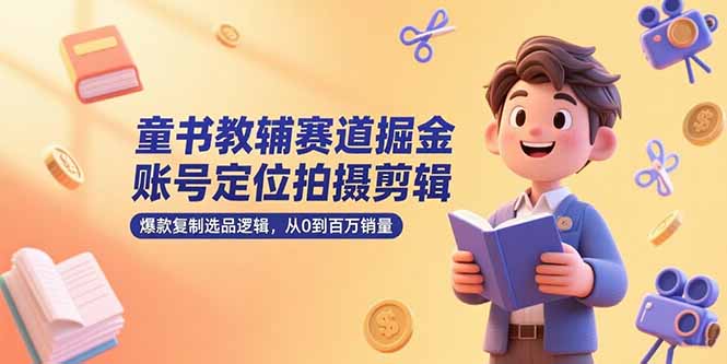 童书教辅赛道掘金，账号定位拍摄剪辑，爆款复制选品逻辑，从0到百万销量-阿鬼