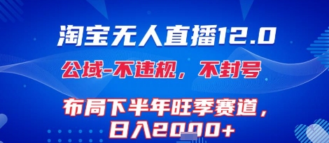 淘宝无人直播12.0，不封号，不违规，布局下半年旺季赛道，日入1k+(独家技术)【揭秘】-阿鬼