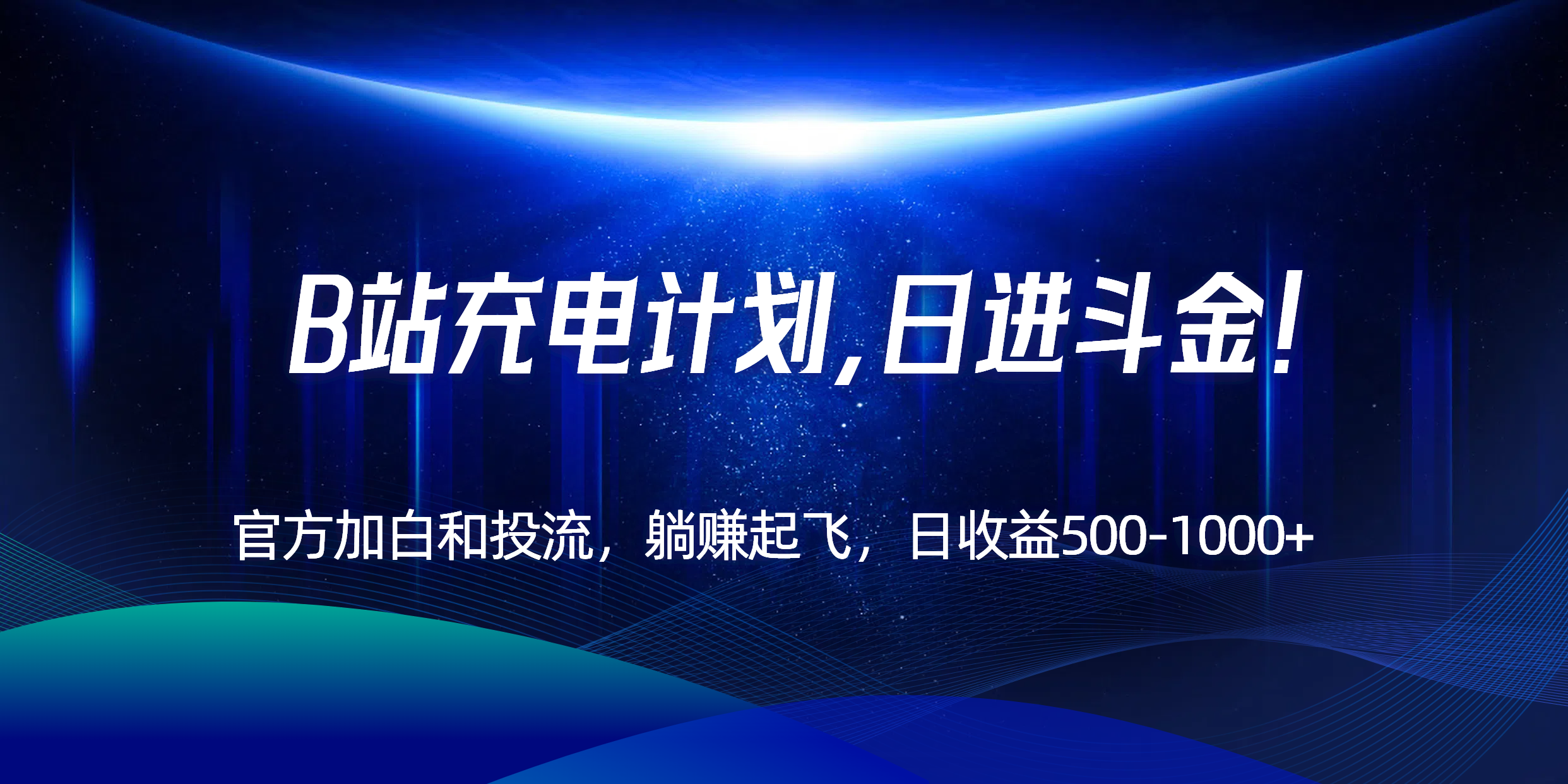 B站充电计划，官方加白和投流，躺赚起飞，日收益500-1000+！-阿鬼