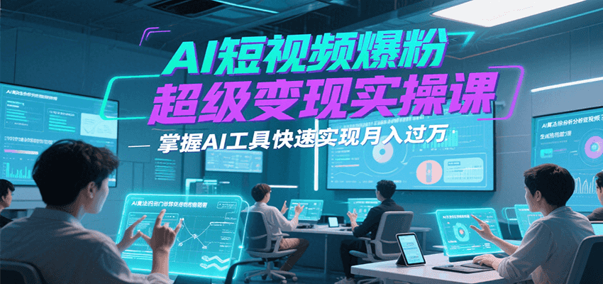 AI短视频爆粉超级变现实操课，掌握AI工具快速实现月入过万-阿鬼