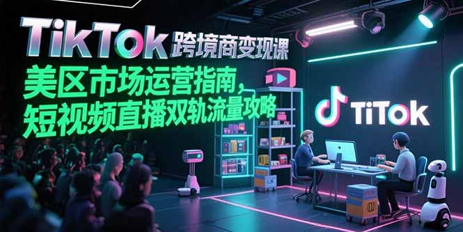 TikTok跨境电商变现课，美区市场运营指南，短视频直播双轨流量攻略-阿鬼