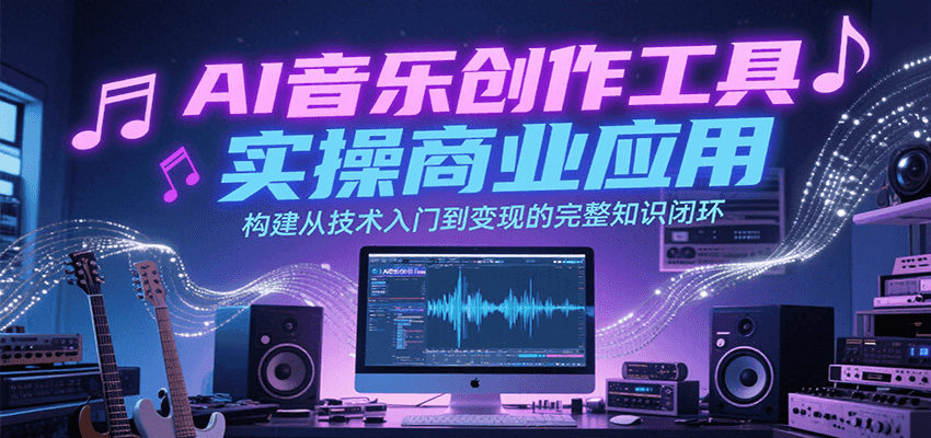 AI音乐创作工具实操商业应用，构建从技术入门到变现的完整知识闭环-阿鬼