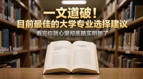 付费文章：一文道破！目前最佳的大学专业选择建议，看完你就心里彻底踏实明朗了-阿鬼