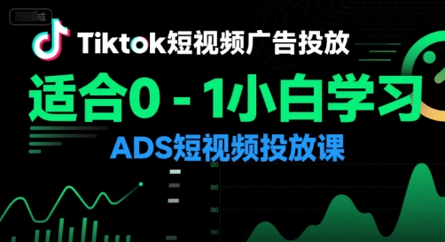 Tiktok短视频广告投放，适合0-1小白学习ADS短视频投放课-阿鬼
