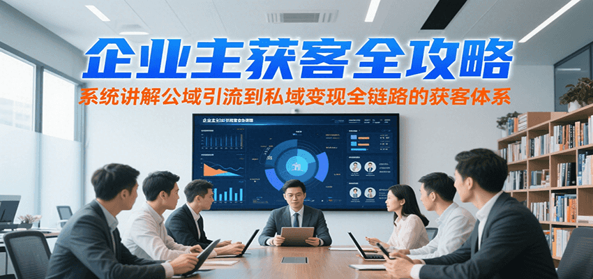 企业主获客全攻略，系统讲解公域引流到私域变现全链路的获客体系-阿鬼