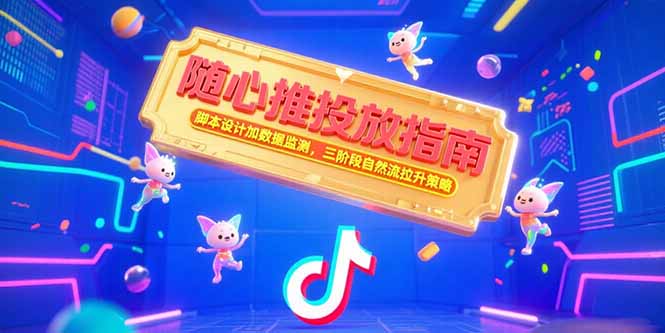 随心推投放指南，脚本设计加数据监测，三阶段自然流拉升策略-阿鬼