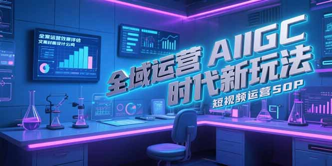 全域运营AIGC时代新玩法，文案封面设计公式，短视频运营SOP-阿鬼