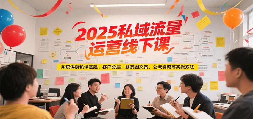 2025私域流量运营线下课，系统讲解私域基建/客户分层/朋友圈文案/公域引流等实操方法-阿鬼